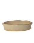 Oval Stoneware Oven Dish with Natural Finish