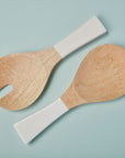 Ξύλινο Σετ Σερβιρίσματος Σαλάτας από Mango Wood (Μπολ & Κουτάλες – Πλήρες Σετ)